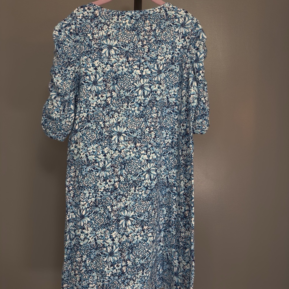 Lilly Pulitzer Girls Mini Belden Dress Size L Cumulus Blue Blooming Together - Picture 6 of 8
